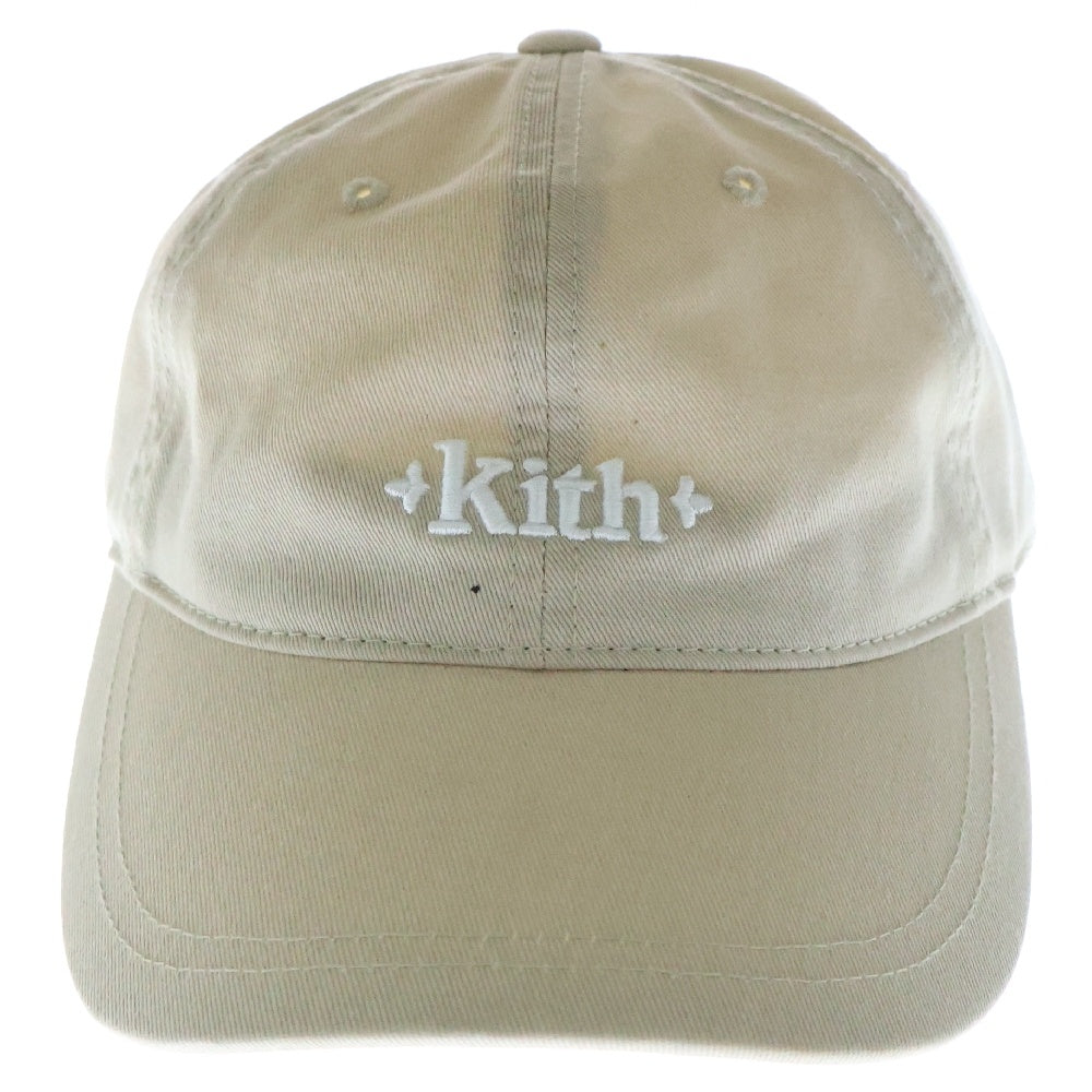 KITH(キス) ロゴアジャスターコットンキャップ 帽子 ベージュ