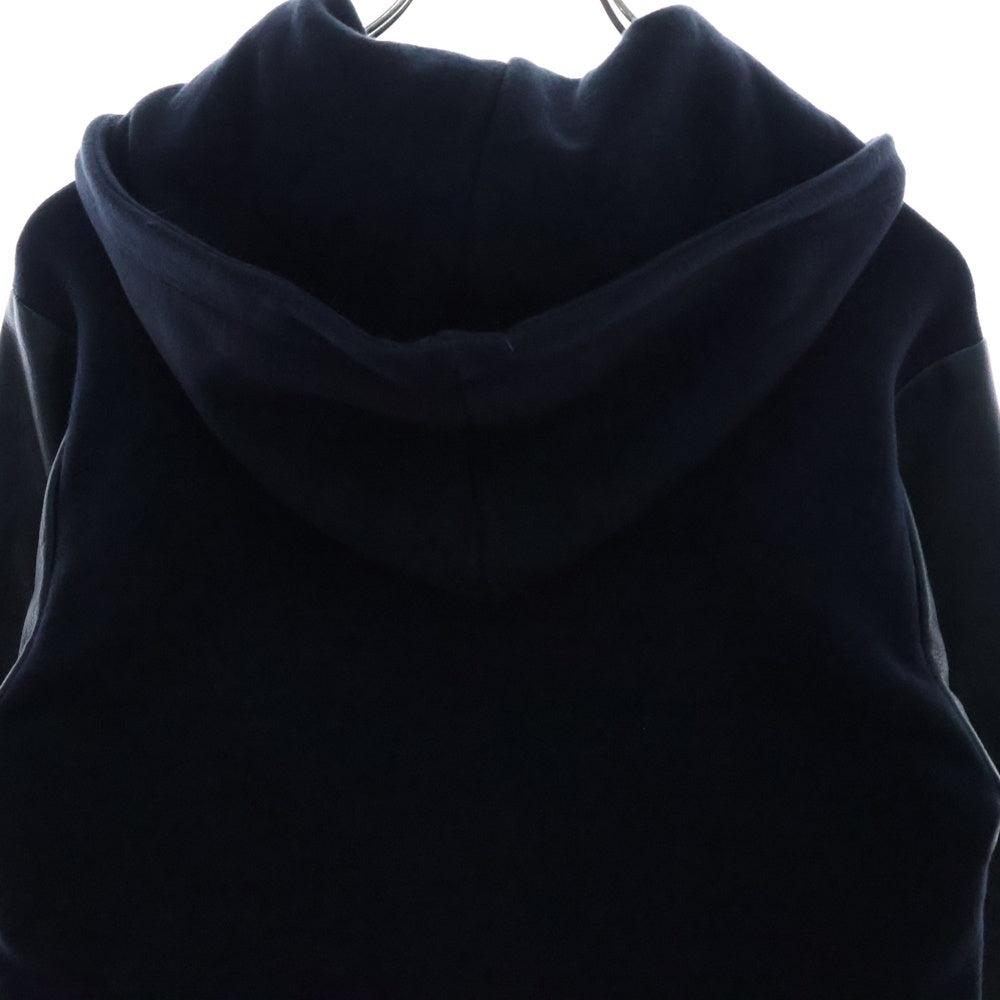 CHROME HEARTS(クロムハーツ) Y NOT クロスパッチ付き レザー切り替え プルオーバーパーカー スウェット ブラック