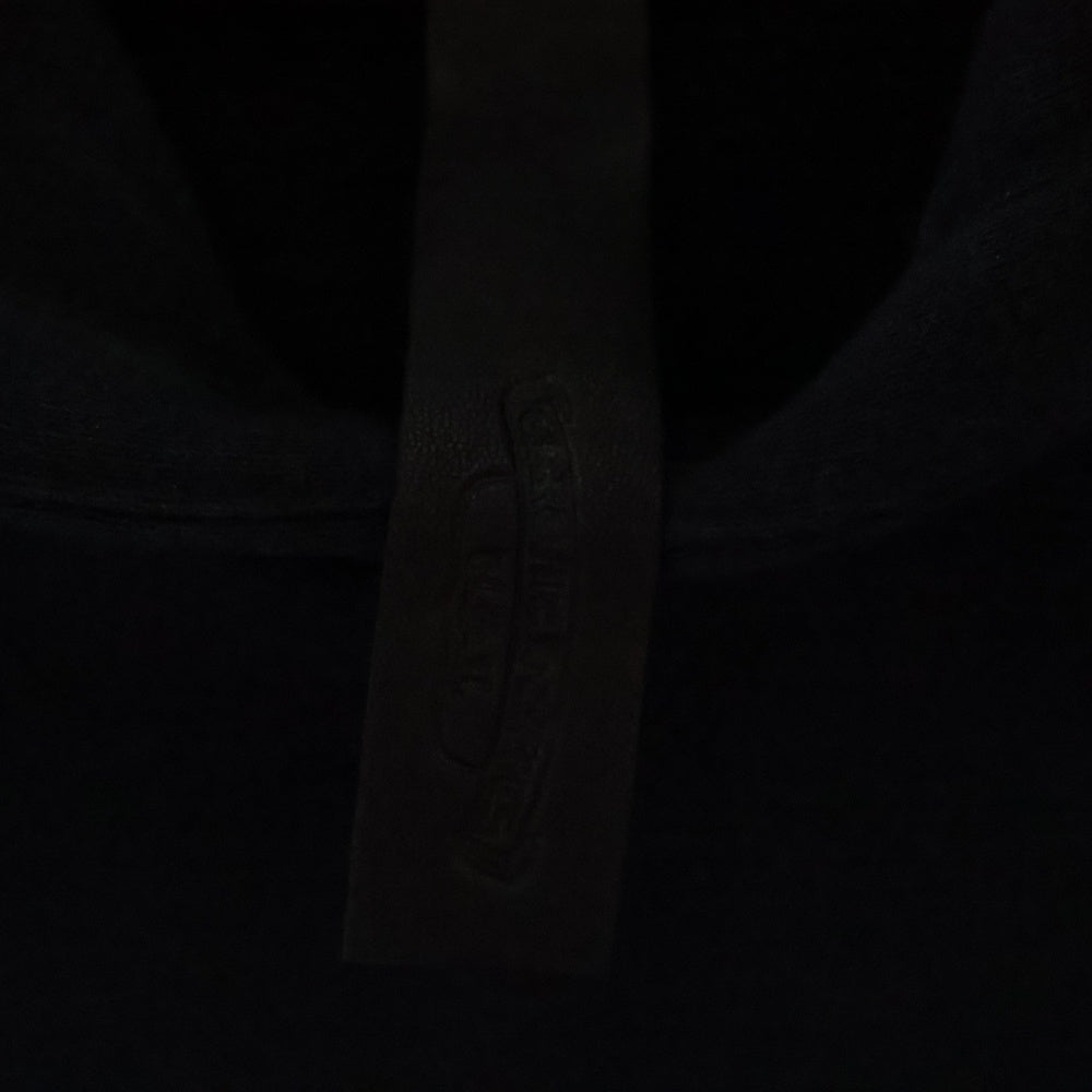 CHROME HEARTS(クロムハーツ) Y NOT クロスパッチ付き レザー切り替え プルオーバーパーカー スウェット ブラック