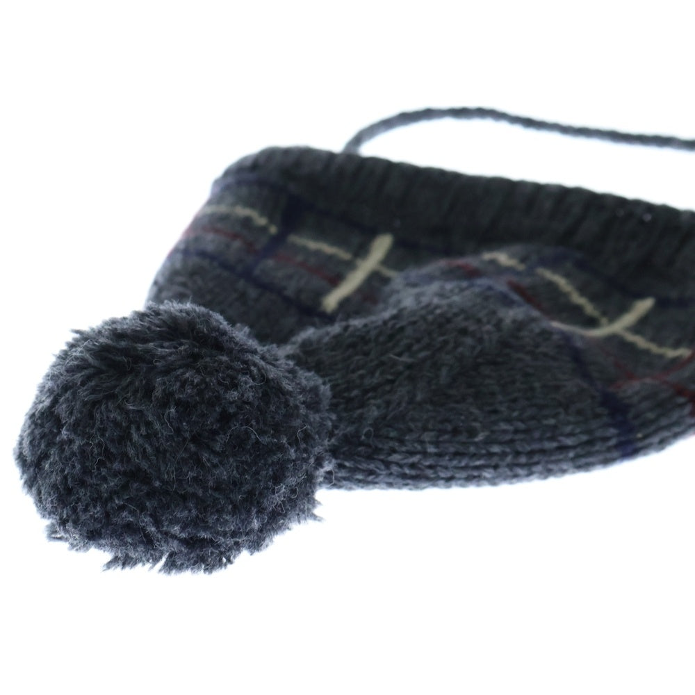 DIASPORA(ディアスポラ) Ear Flap Pom Pom Beanie イヤーフラップ ポムポム ニットビーニー 帽子 グレー