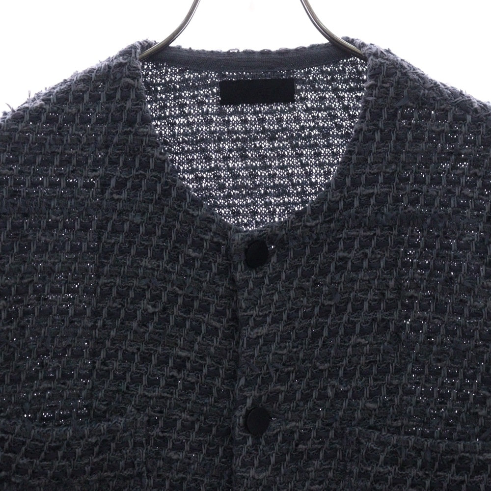 COOHEM(コーヘン) 24AW BASIC TWEED NO-COLLAR JACKET 4ポケット ベーシック ツイード ノーカラージャケット グレー 13-244-014