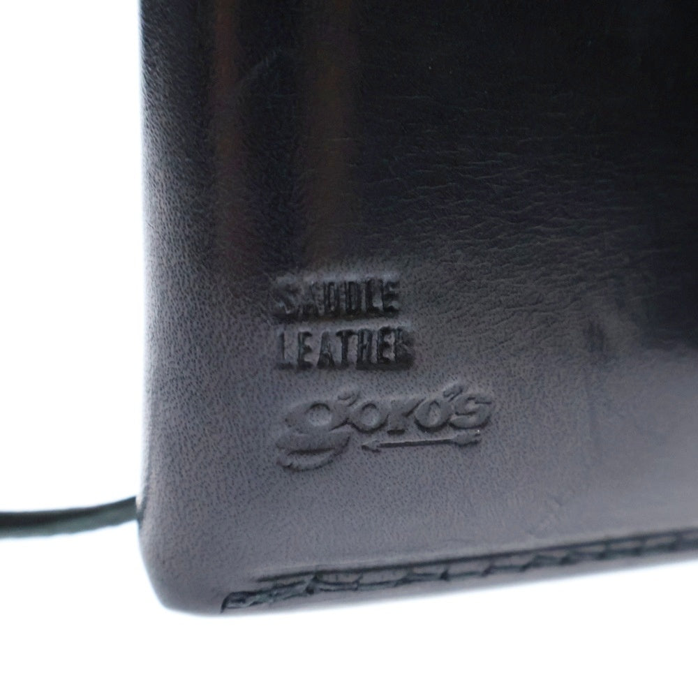goro's(ゴローズ) 2つ折り財布 K18付フラワーコンチョ(横) コンパクトウォレット ブラック