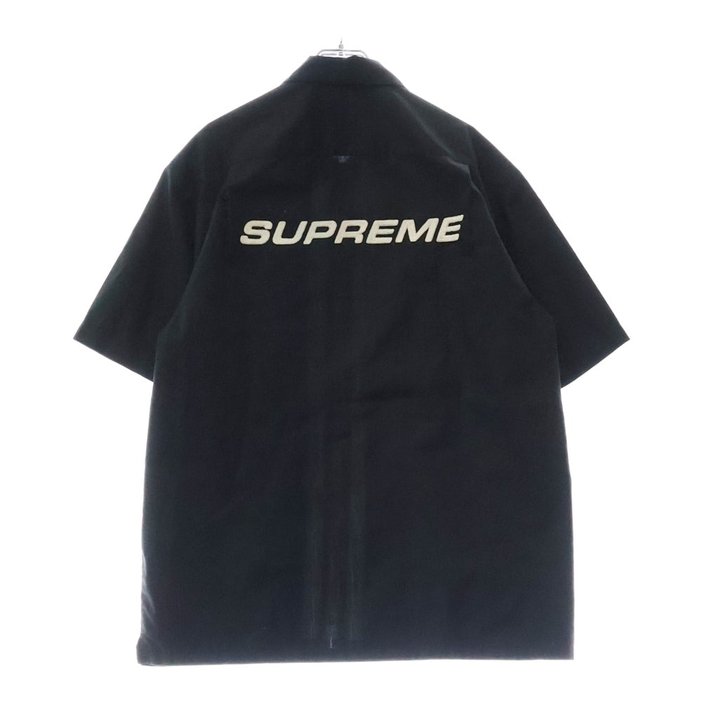 SUPREME(シュプリーム) 20SS Bowling Zip S/S Shirt チェーン刺繍 ロゴ フルジップ ボーリングシャツ ブラック