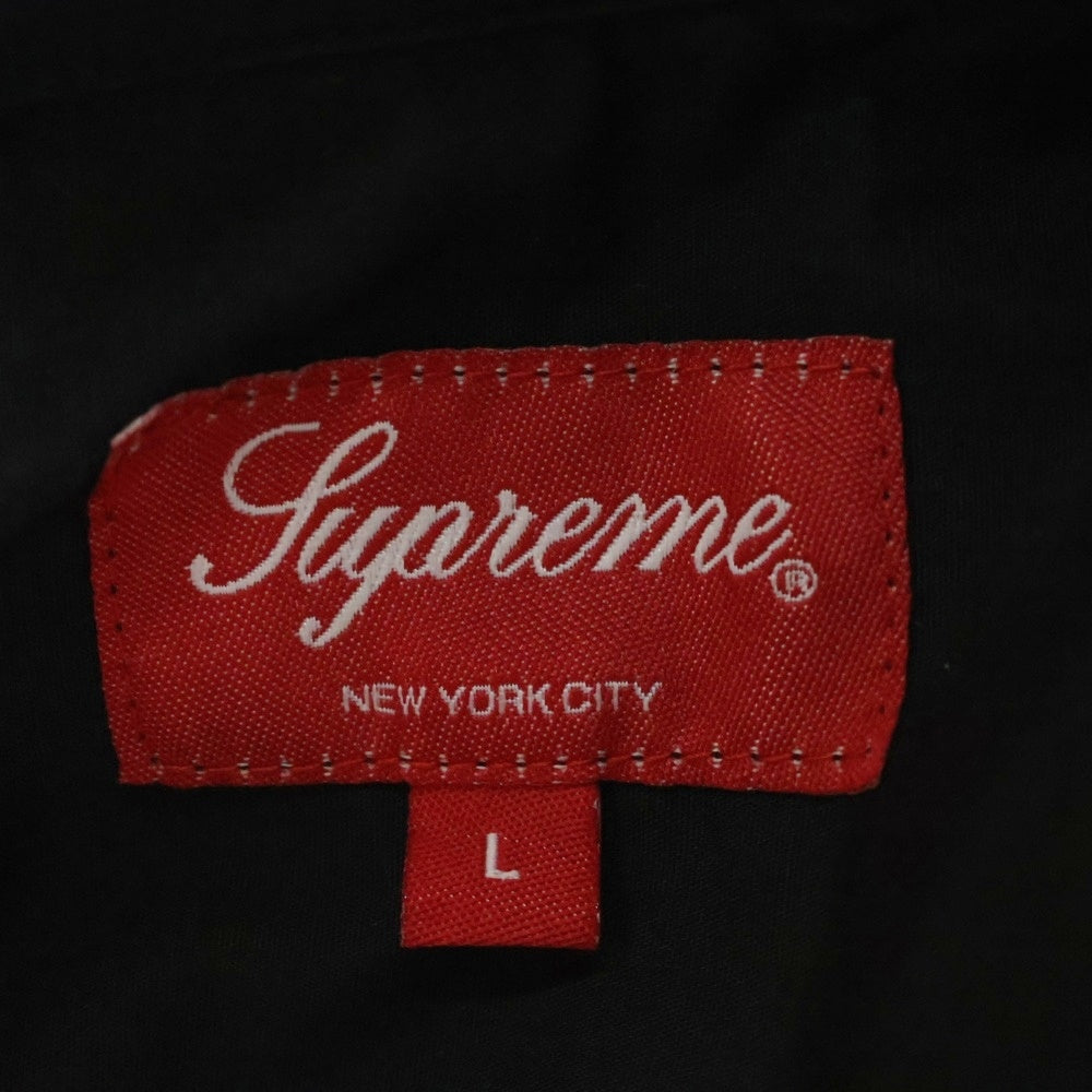 SUPREME(シュプリーム) 20SS Bowling Zip S/S Shirt チェーン刺繍 ロゴ フルジップ ボーリングシャツ ブラック