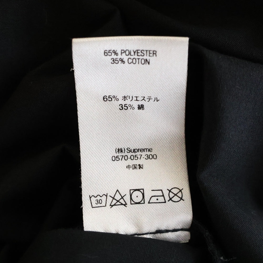 SUPREME(シュプリーム) 20SS Bowling Zip S/S Shirt チェーン刺繍 ロゴ フルジップ ボーリングシャツ ブラック