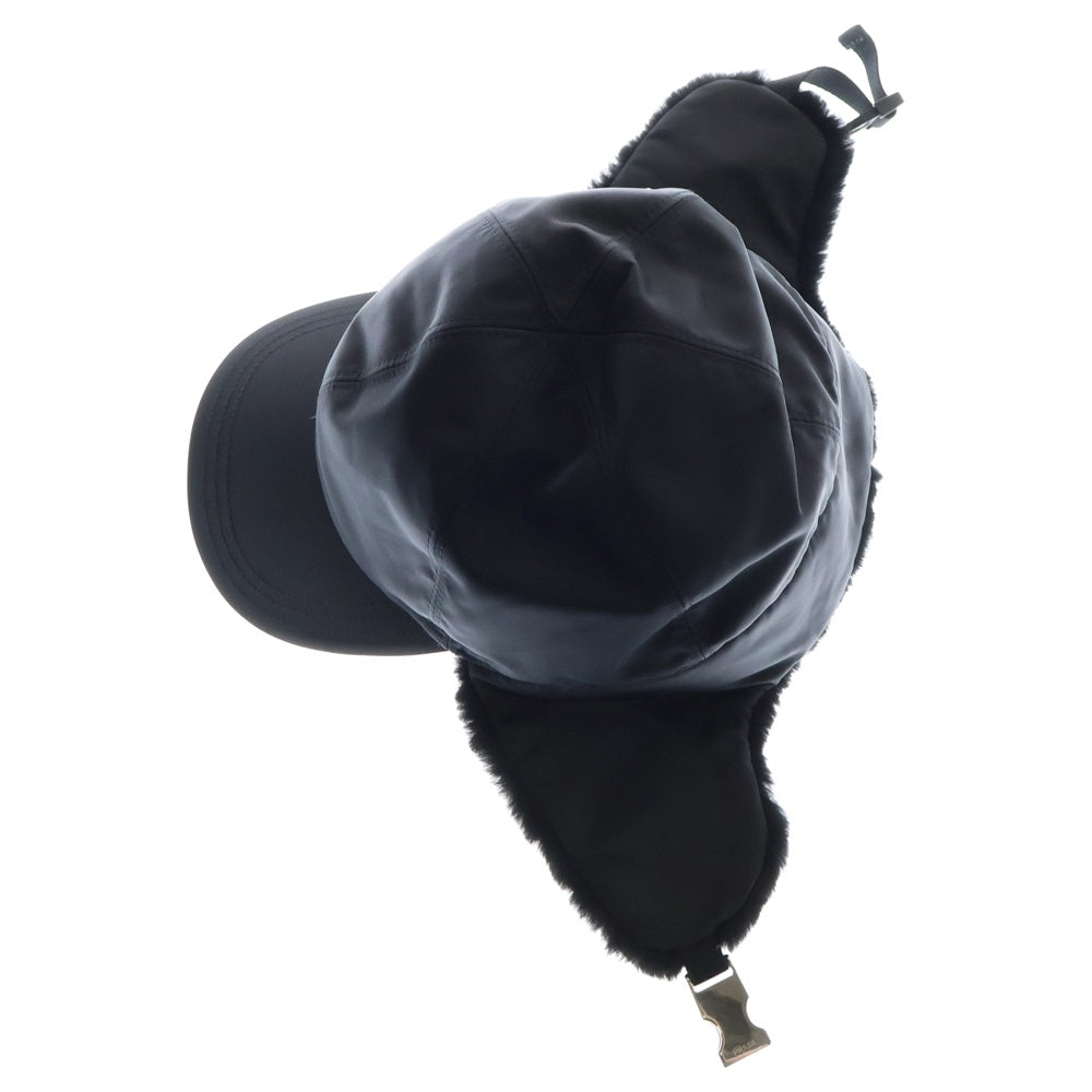 PRADA(プラダ) Re-Nylon トライアングルプレートロゴ シアリングハット キャップ 帽子 2HC331 K4D ブラック
