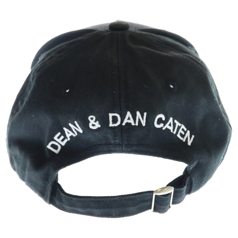 DSQUARED2(ディースクエアード) DEAN&DAN クラッシュ加工ロゴベースボールキャップ 帽子 S82BC0028 ブラック