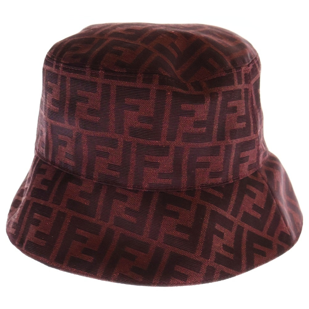 FENDI(フェンディ) FFズッカ柄 総柄バケットハット 帽子 FXQ801 A61W レッド