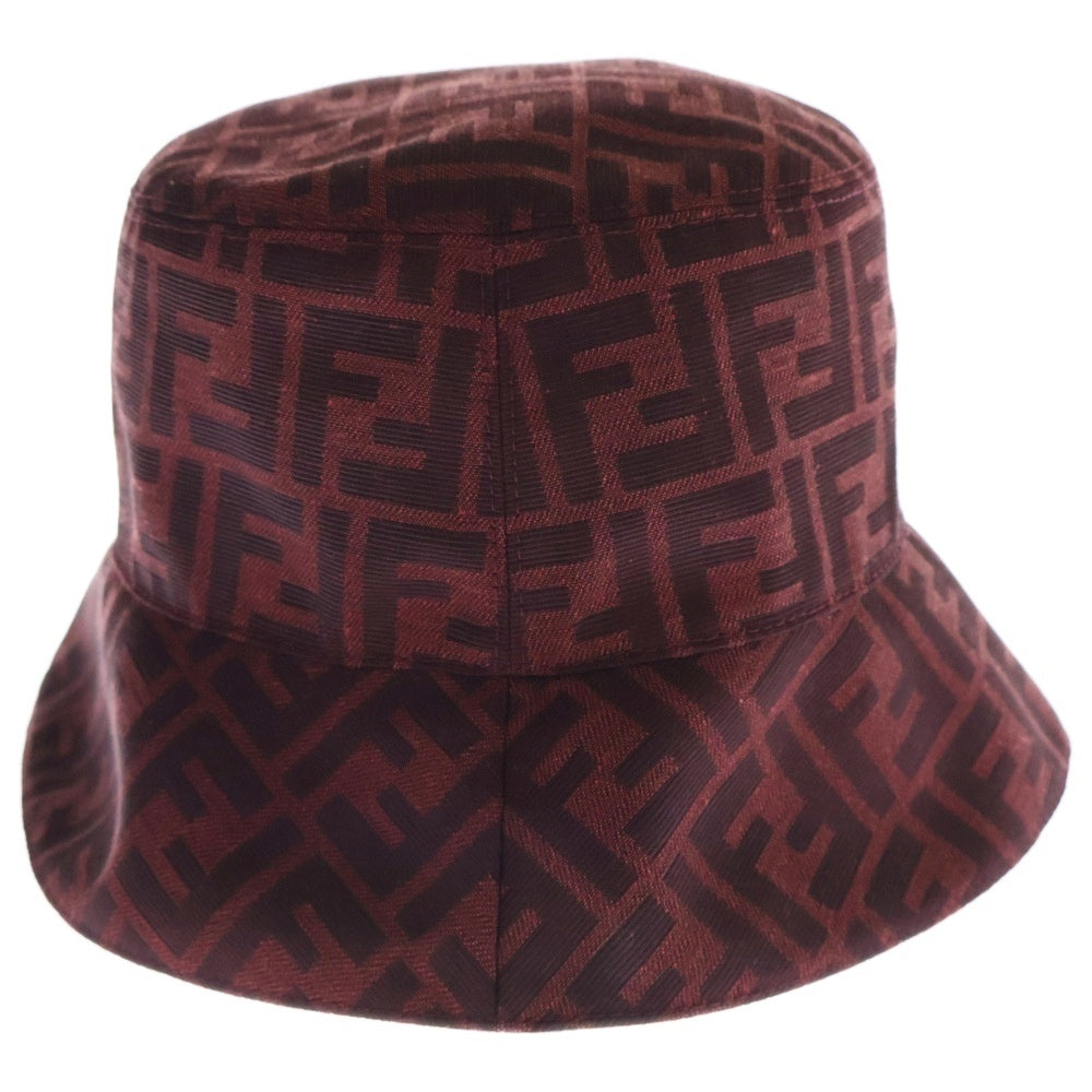 FENDI(フェンディ) FFズッカ柄 総柄バケットハット 帽子 FXQ801 A61W レッド