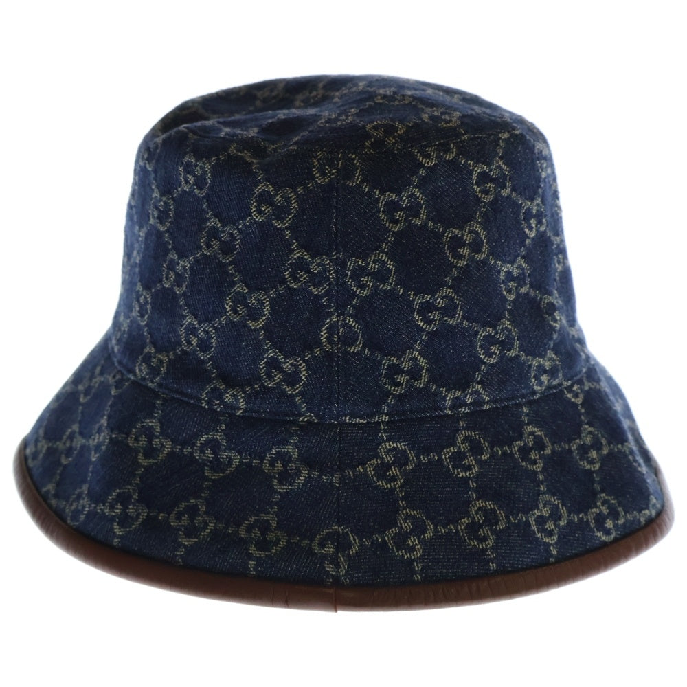 GUCCI(グッチ) GGデニム 総柄バケットハット 帽子 576371 4HAC3 インディゴブルー