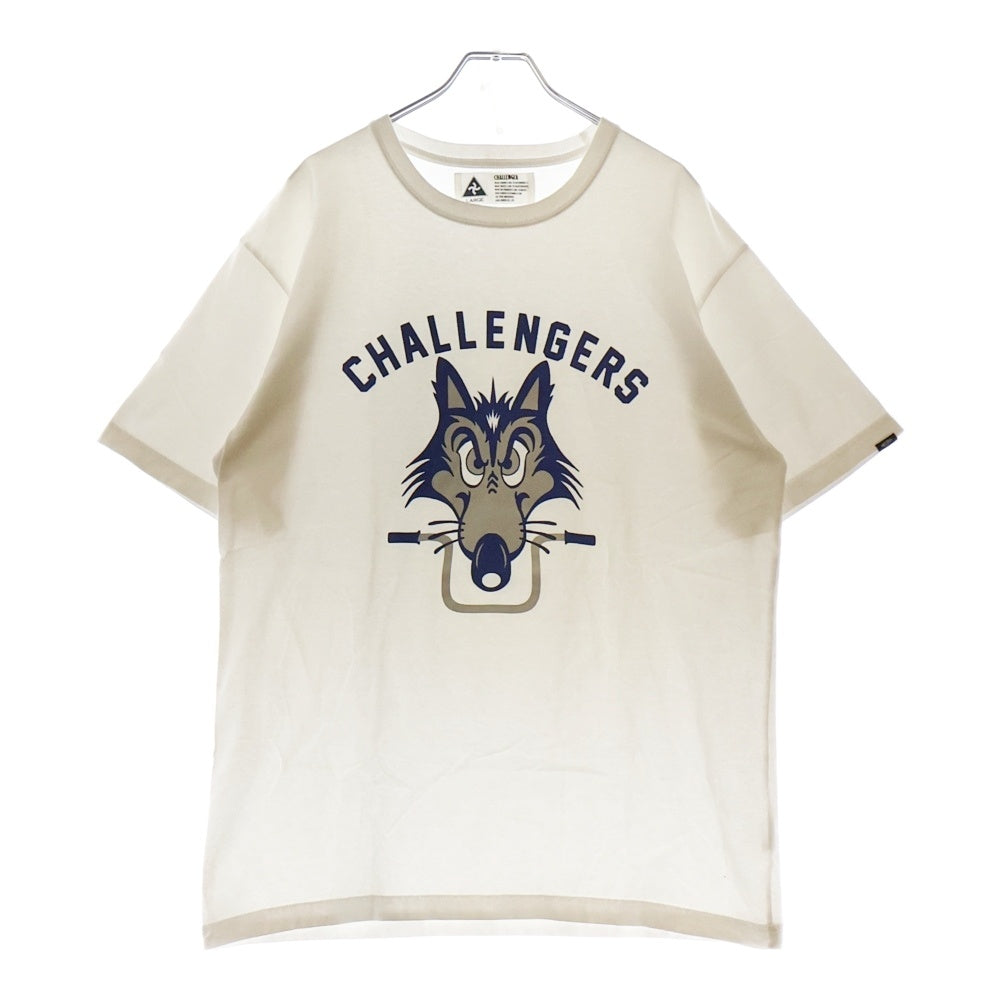 CHALLENGER(チャレンジャー) フロントプリント ウルフ柄 半袖Tシャツ カットソー ホワイト