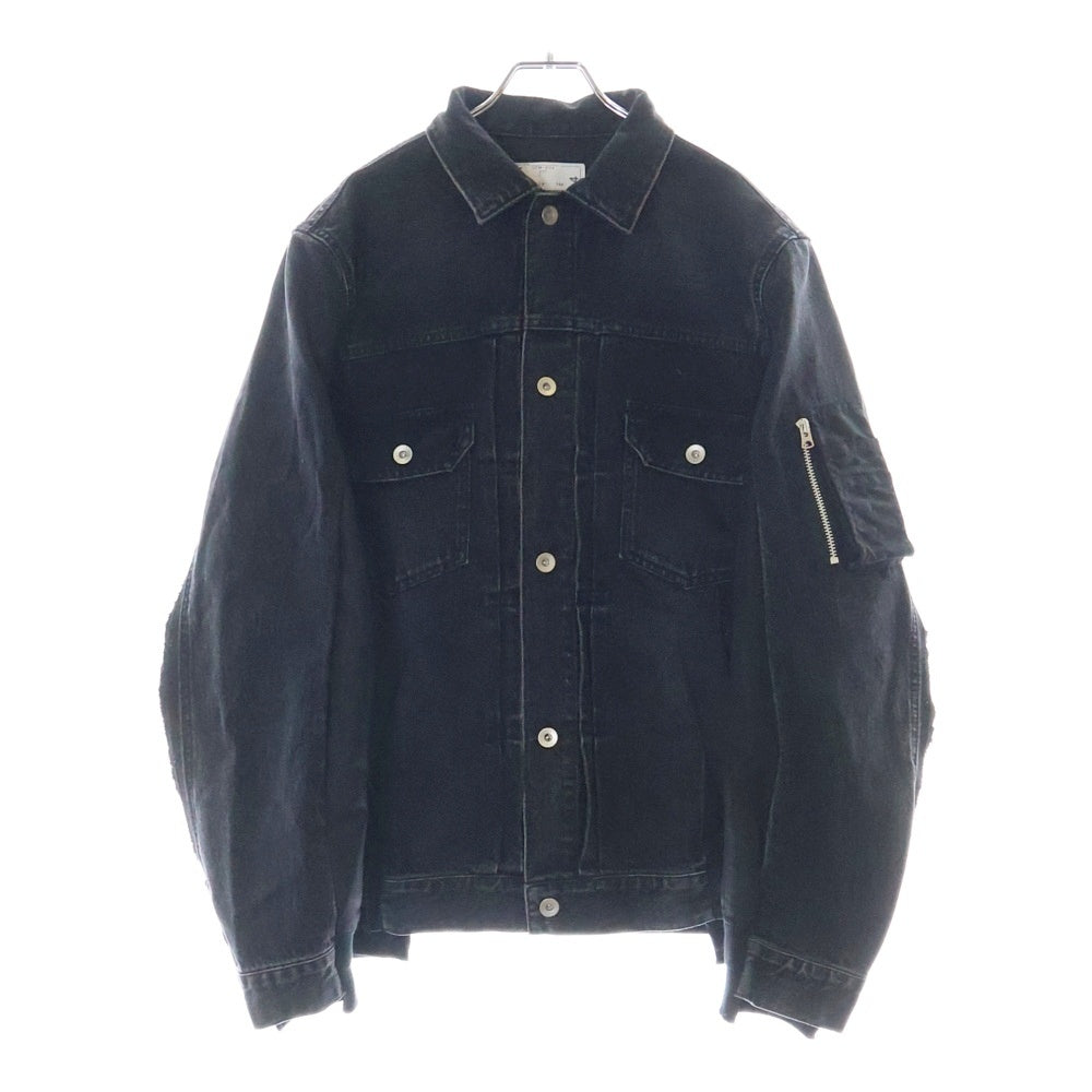 Sacai(サカイ) Denim Nylon Twill Jacket デニム ナイロンツイル ドッキングジャケット ブラック SCM-204
