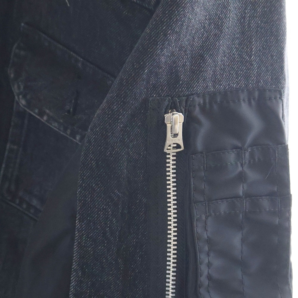 Sacai(サカイ) Denim Nylon Twill Jacket デニム ナイロンツイル ドッキングジャケット ブラック SCM-204