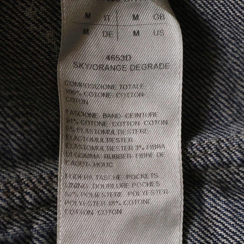 DRKSHDW(ダークシャドウ) 24SS DOUBLE CARGO JUMBO BELAS DEGRADE ダブルカーゴ ジャンボベラ ダメージ加工ワイドデニムパンツ DU01D1398-DKYDFR インディゴブルー/オレンジ