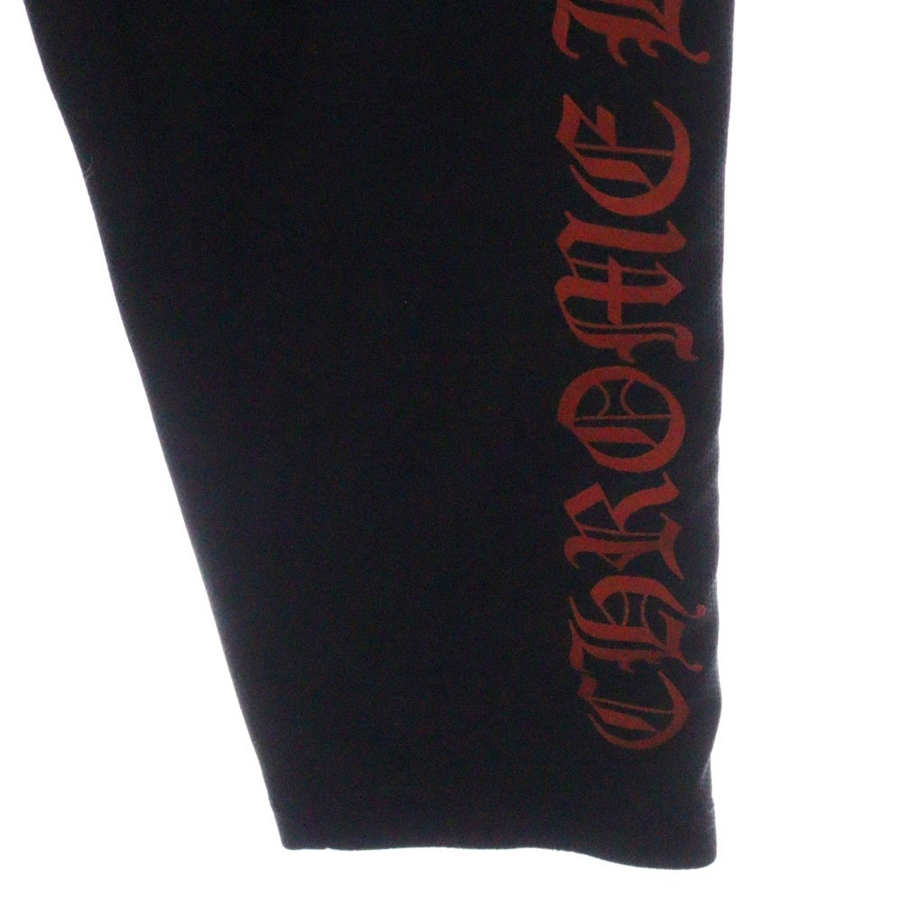 CHROME HEARTS(クロムハーツ) TRACK PANTS トラックパンツ サイドクロスボールレザー切替トラックロングパンツ ブラック/レッド