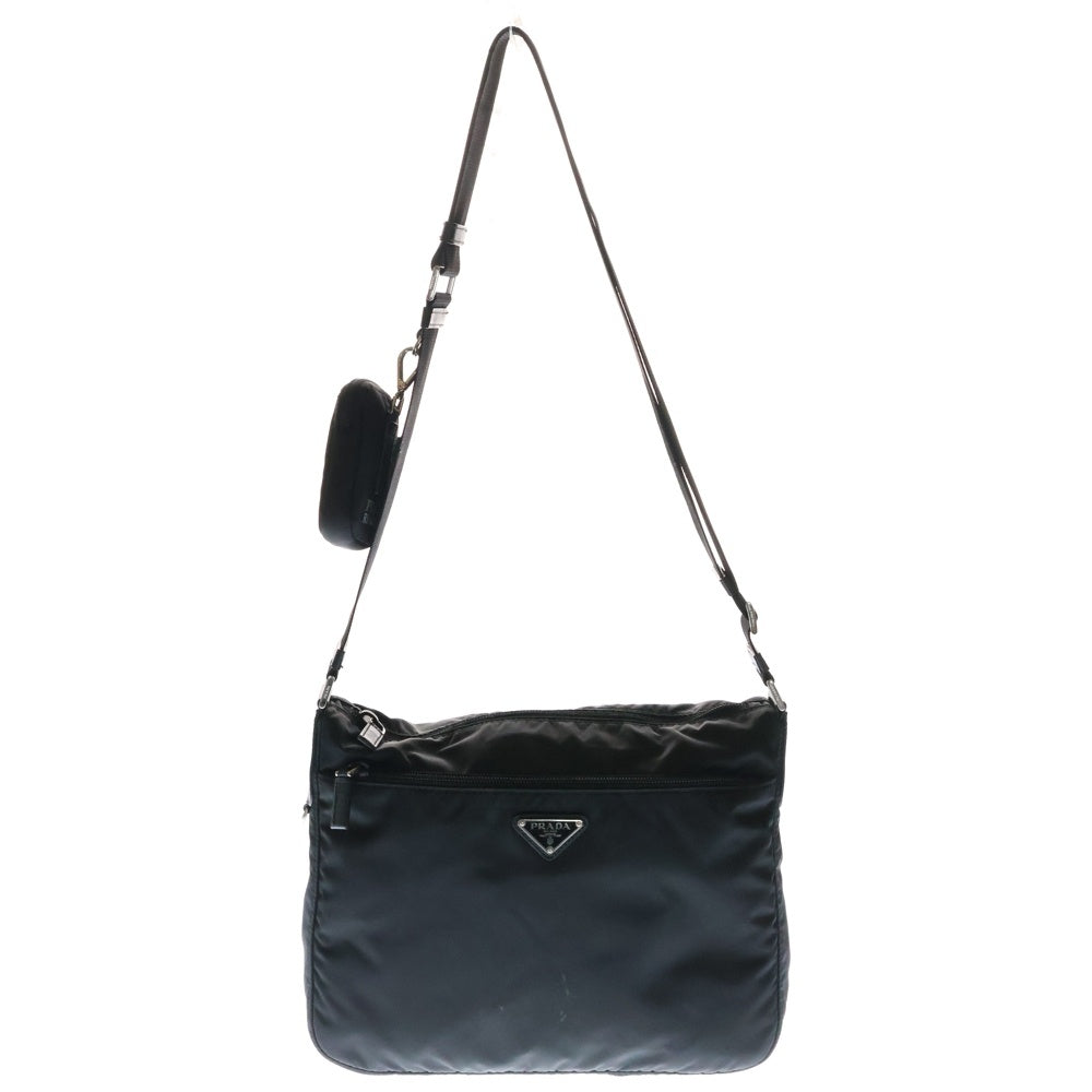 PRADA(プラダ) RE-NYLON ミニポーチ付きショルダーバッグ 1BC421 RV44 F0002 ブラック