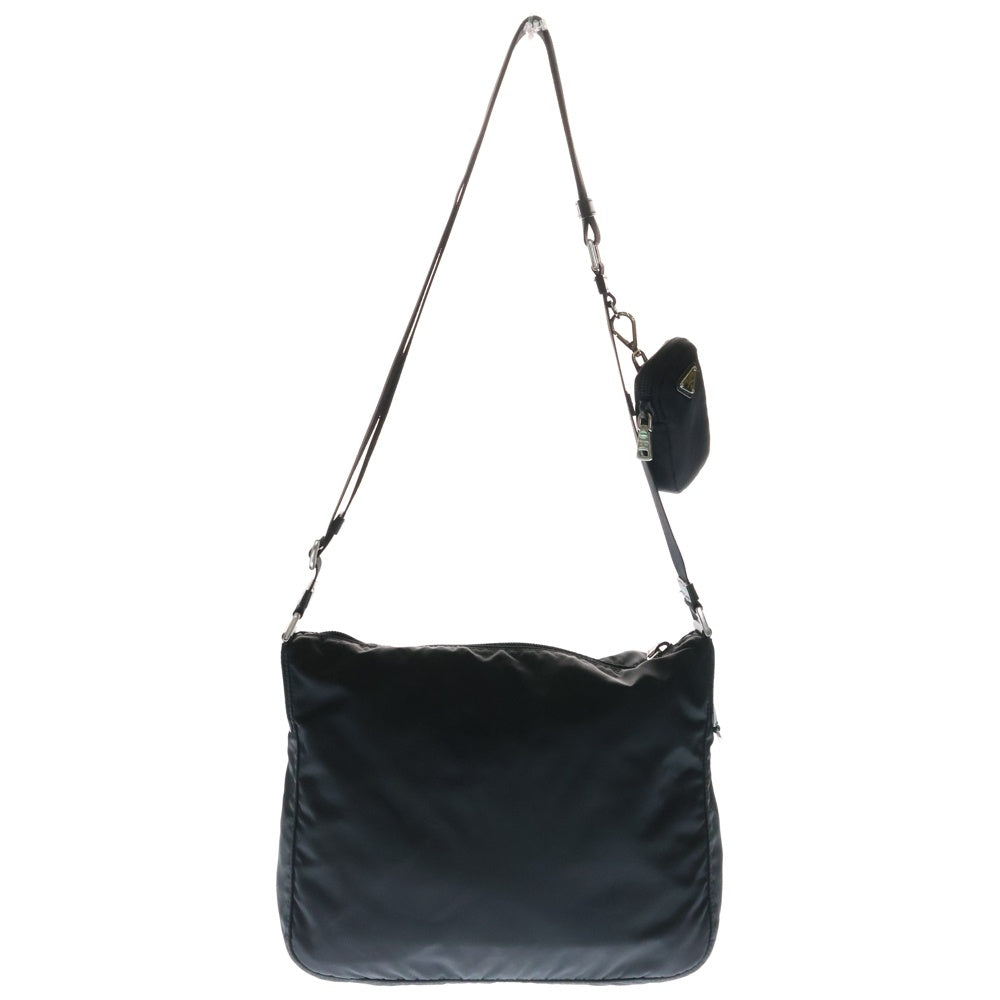 PRADA(プラダ) RE-NYLON ミニポーチ付きショルダーバッグ 1BC421 RV44 F0002 ブラック