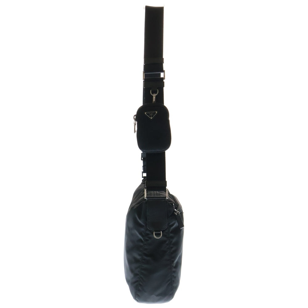 PRADA(プラダ) RE-NYLON ミニポーチ付きショルダーバッグ 1BC421 RV44 F0002 ブラック