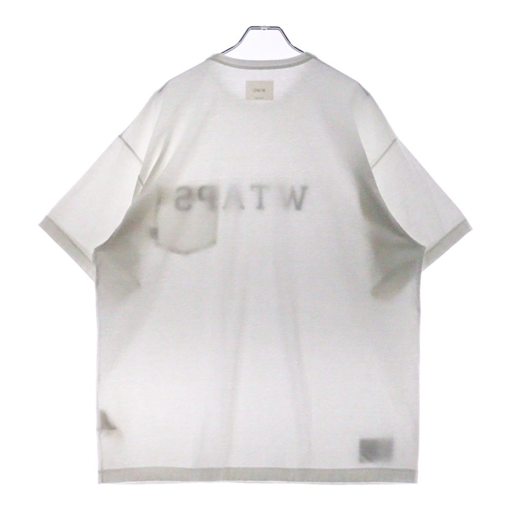 WTAPS(ダブルタップス) 23SS DESIGN 01 SS TEE ポケット付 ロゴプリント半袖Tシャツ カットソー ホワイト 231ATDT-CSM13