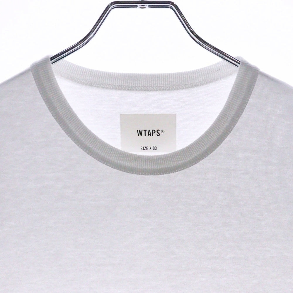 WTAPS(ダブルタップス) 23SS DESIGN 01 SS TEE ポケット付 ロゴプリント半袖Tシャツ カットソー ホワイト 231ATDT-CSM13