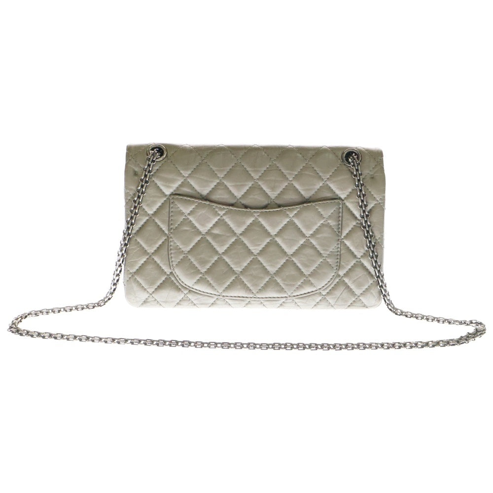 CHANEL(シャネル) 2.55 マトラッセ ダブルフラップ チェーンショルダーバッグ P15439 15番台 グレー レディース