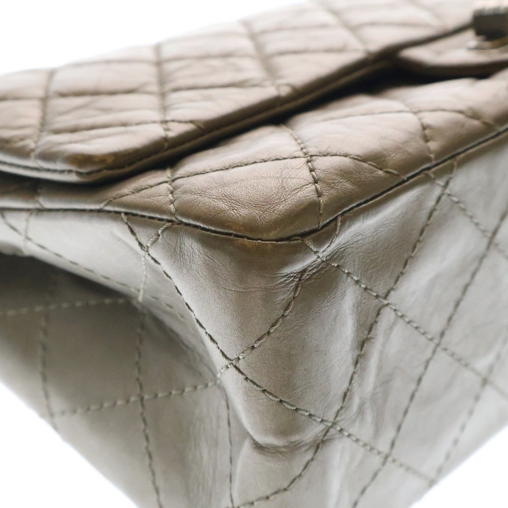 CHANEL(シャネル) 2.55 マトラッセ ダブルフラップ チェーンショルダーバッグ P15439 15番台 グレー レディース