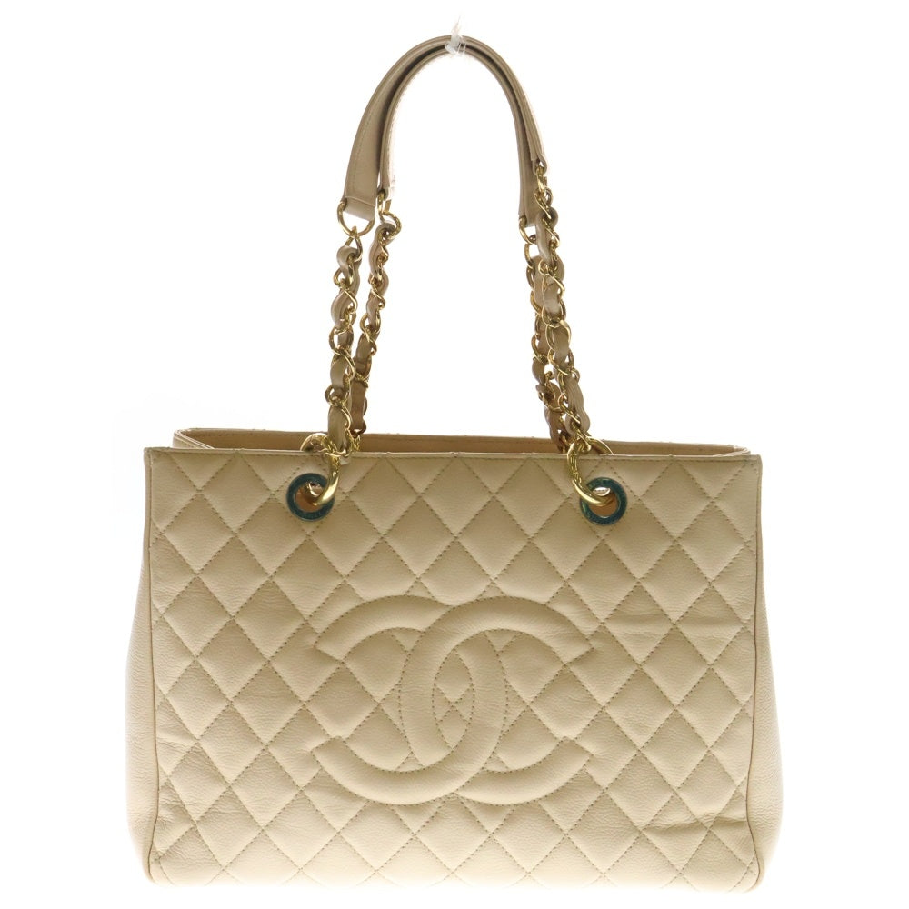 CHANEL(シャネル) マトラッセ キャビアスキン レザートートバッグ A50995 16番台 ベージュ レディース