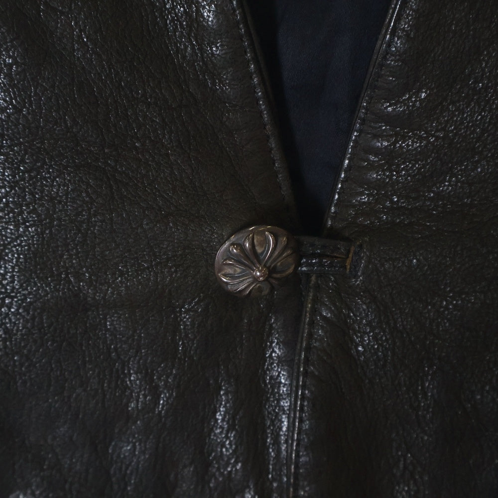 CHROME HEARTS(クロムハーツ) CLASSC 2B LTHR クラシック クロスボールレザーベスト ブラウン