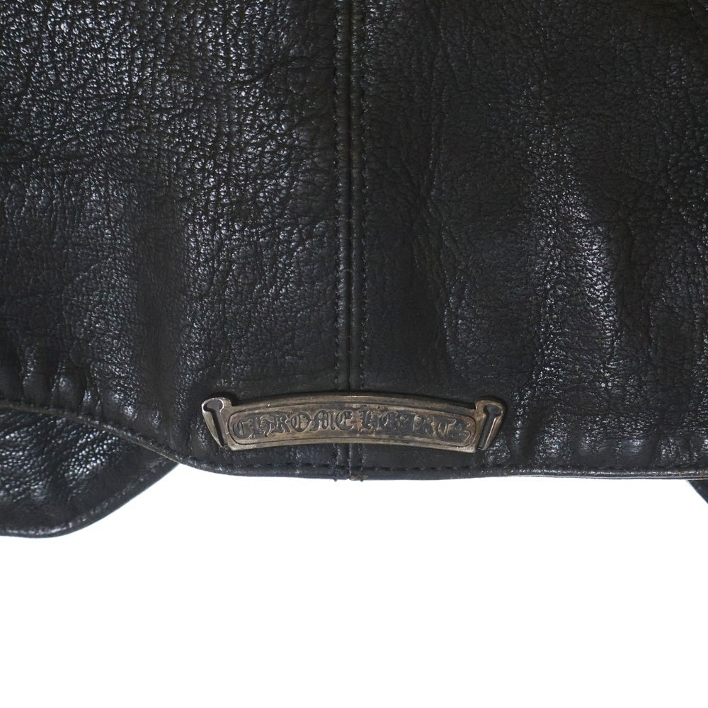 CHROME HEARTS(クロムハーツ) CLASSC 2B LTHR クラシック クロスボールレザーベスト ブラウン