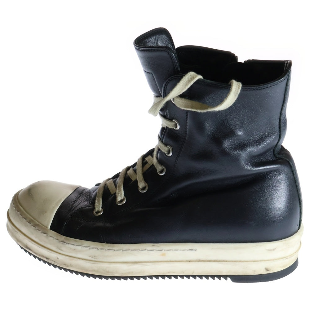 Rick Owens(リックオウエンス) RAMONES HIGH ラモーンズレザーハイカットスニーカー ブラック