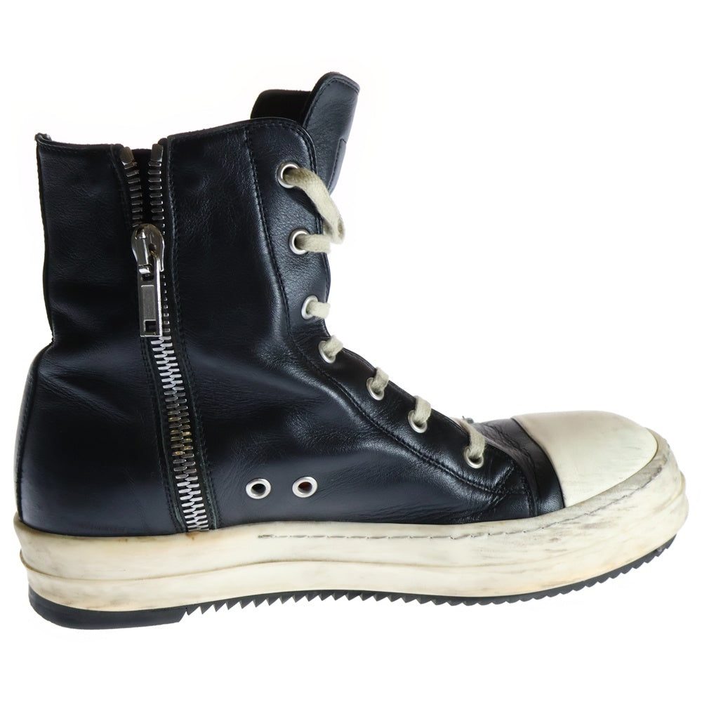 Rick Owens(リックオウエンス) RAMONES HIGH ラモーンズレザーハイカットスニーカー ブラック