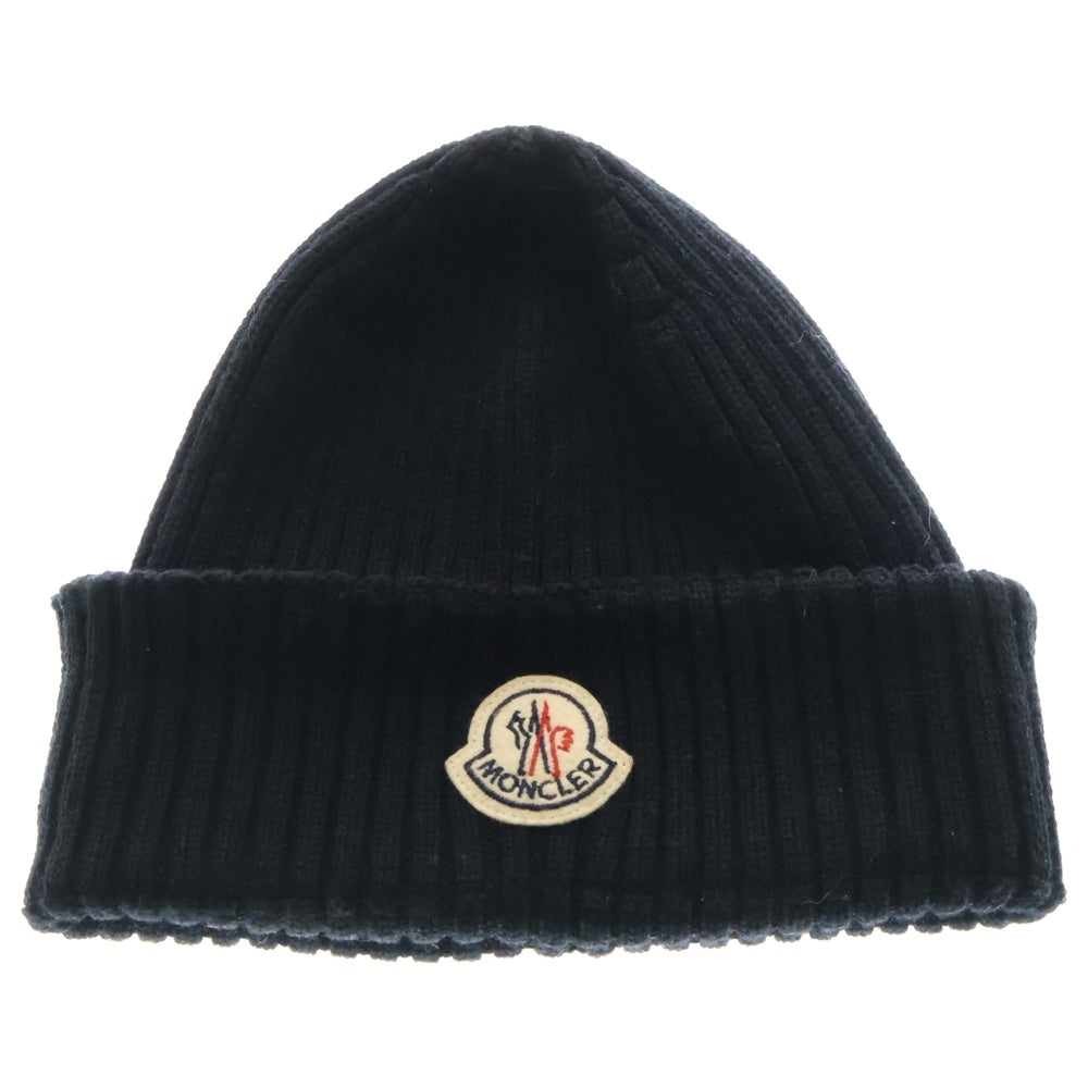 MONCLER(モンクレール) ワッペンロゴ ウールニットキャップ ニット帽 D20910029900 ブラック
