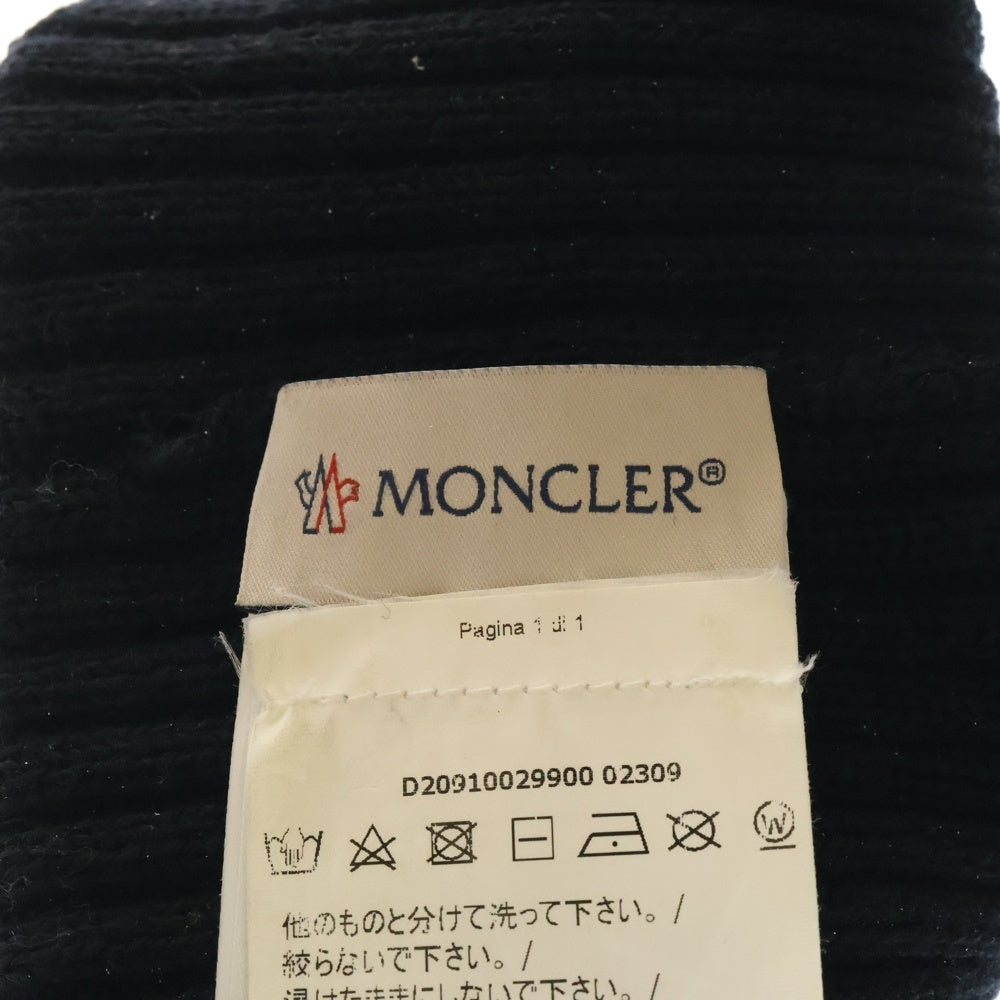 MONCLER(モンクレール) ワッペンロゴ ウールニットキャップ ニット帽 D20910029900 ブラック