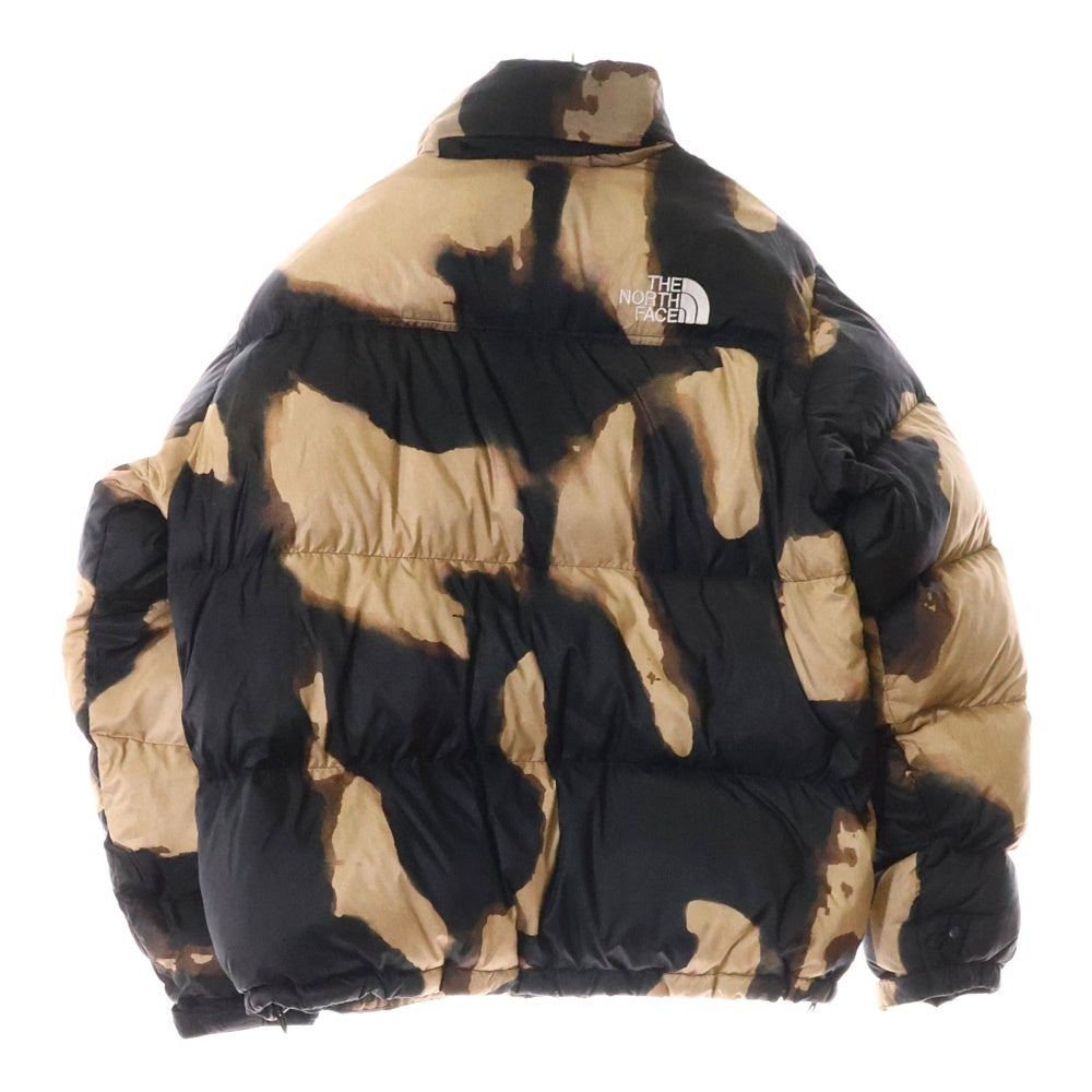 SUPREME(シュプリーム) 21AW ×THE NORTH FACE Bleached Denim Print Nuptse Jacket ND52100I ノースフェイス ブリーチデニムプリントヌプシダウンジャケット ブラック/ブラウン