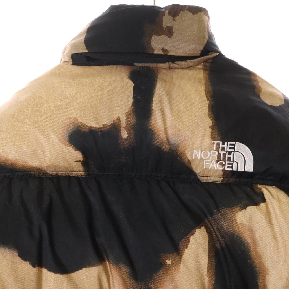 SUPREME(シュプリーム) 21AW ×THE NORTH FACE Bleached Denim Print Nuptse Jacket ND52100I ノースフェイス ブリーチデニムプリントヌプシダウンジャケット ブラック/ブラウン