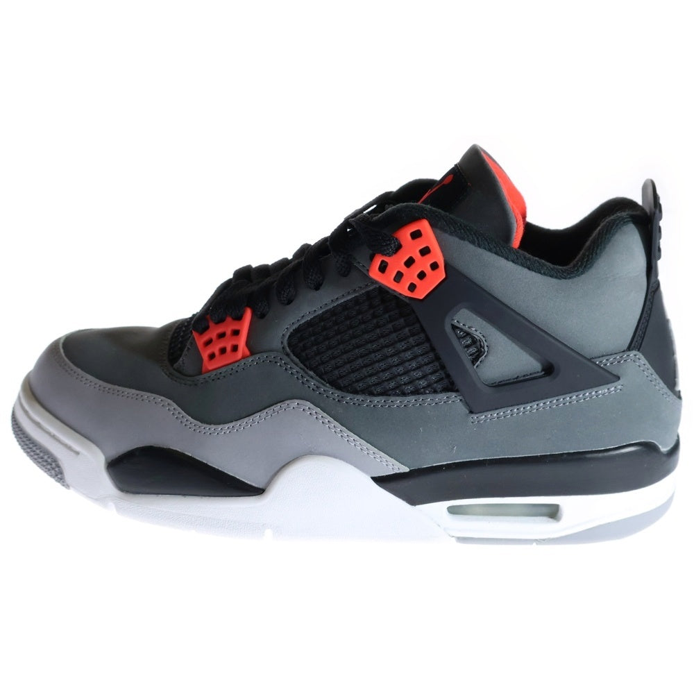 NIKE(ナイキ) AIR JORDAN 4 RETRO INFRARED DH6927-061 エアジョーダン4 レトロ インフラ レッド ハイカットスニーカー グレー/ブラック US9.5/27.5cm