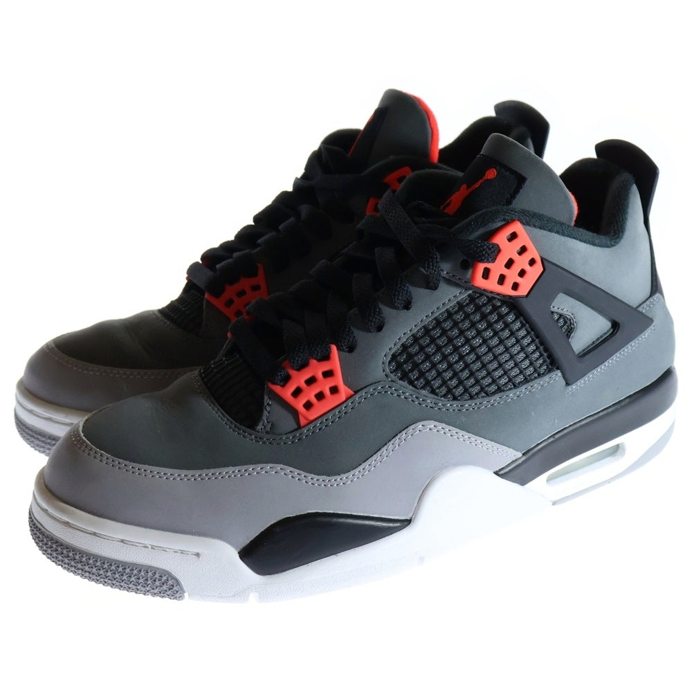 NIKE(ナイキ) AIR JORDAN 4 RETRO INFRARED DH6927-061 エアジョーダン4 レトロ インフラ レッド ハイカットスニーカー グレー/ブラック US9.5/27.5cm