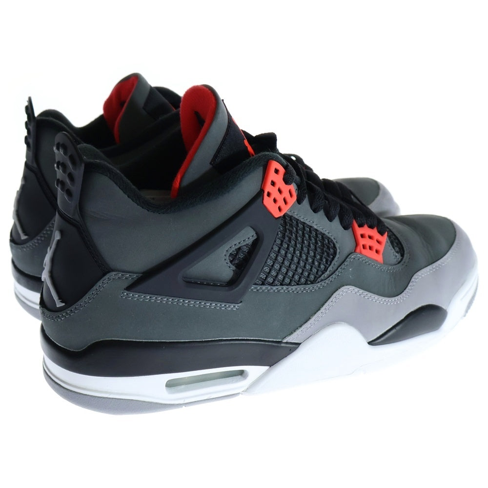 NIKE(ナイキ) AIR JORDAN 4 RETRO INFRARED DH6927-061 エアジョーダン4 レトロ インフラ レッド ハイカットスニーカー グレー/ブラック US9.5/27.5cm