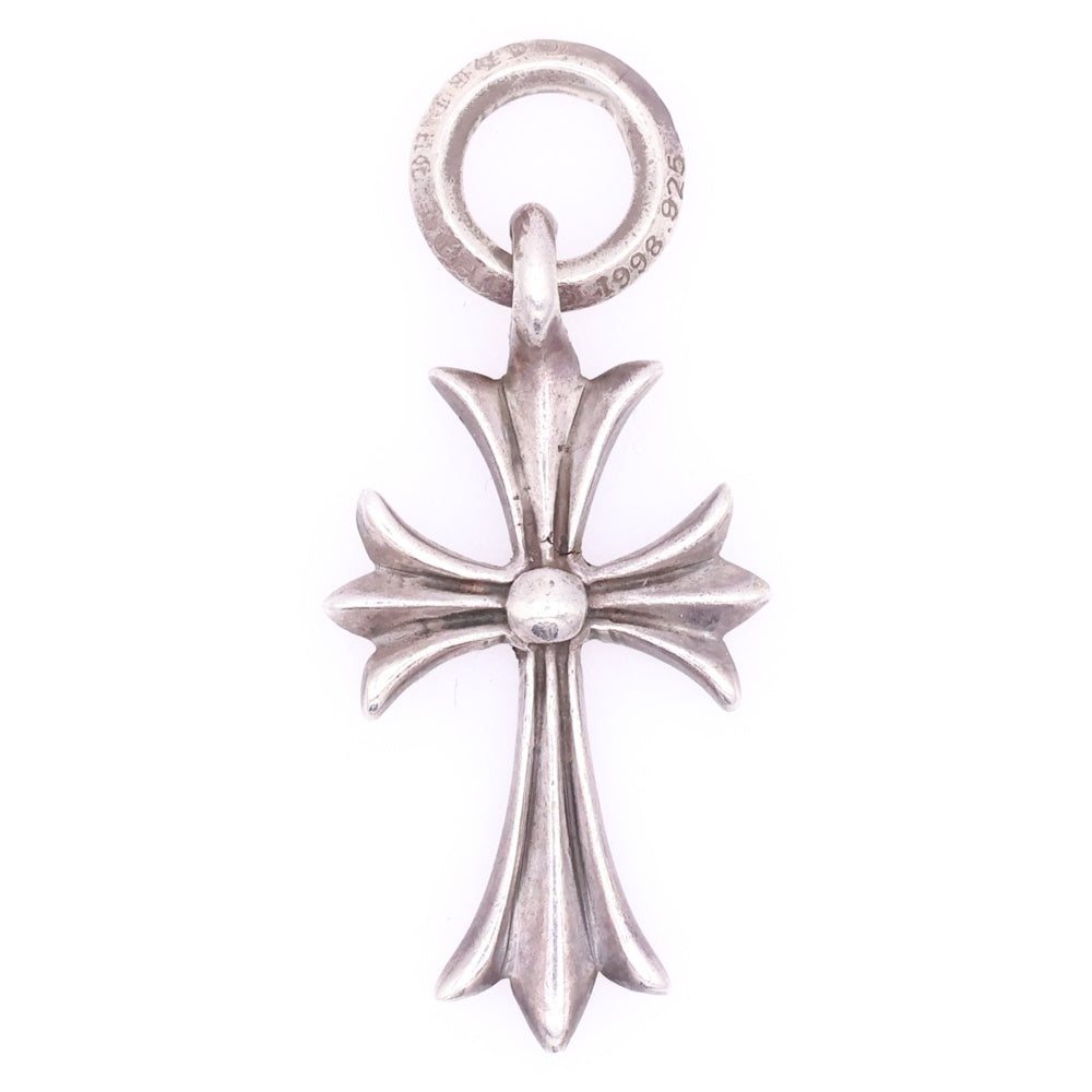 CHROME HEARTS(クロムハーツ) TINY CH CROSS タイニーCHクロス アフター1ブラックダイヤ チャーム ネックレストップ シルバー
