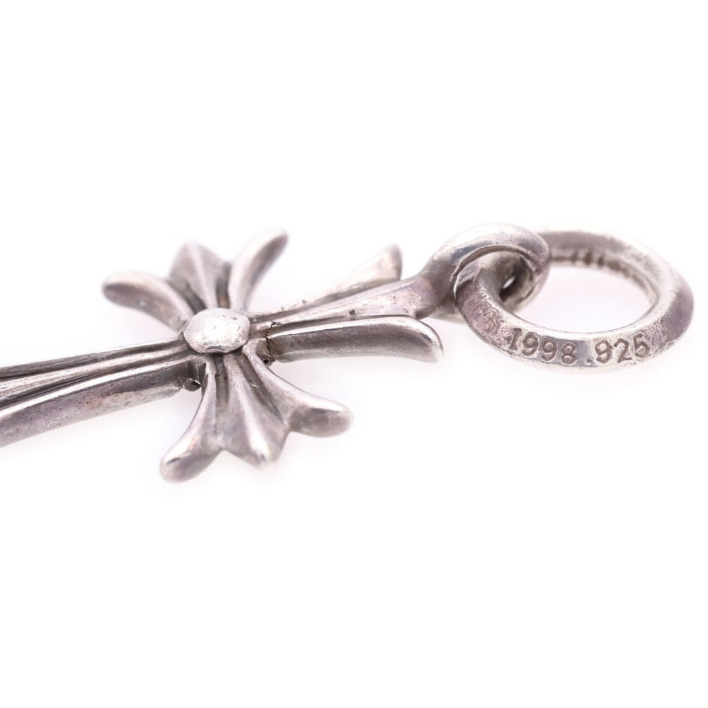CHROME HEARTS(クロムハーツ) TINY CH CROSS タイニーCHクロス アフター1ブラックダイヤ チャーム ネックレストップ シルバー