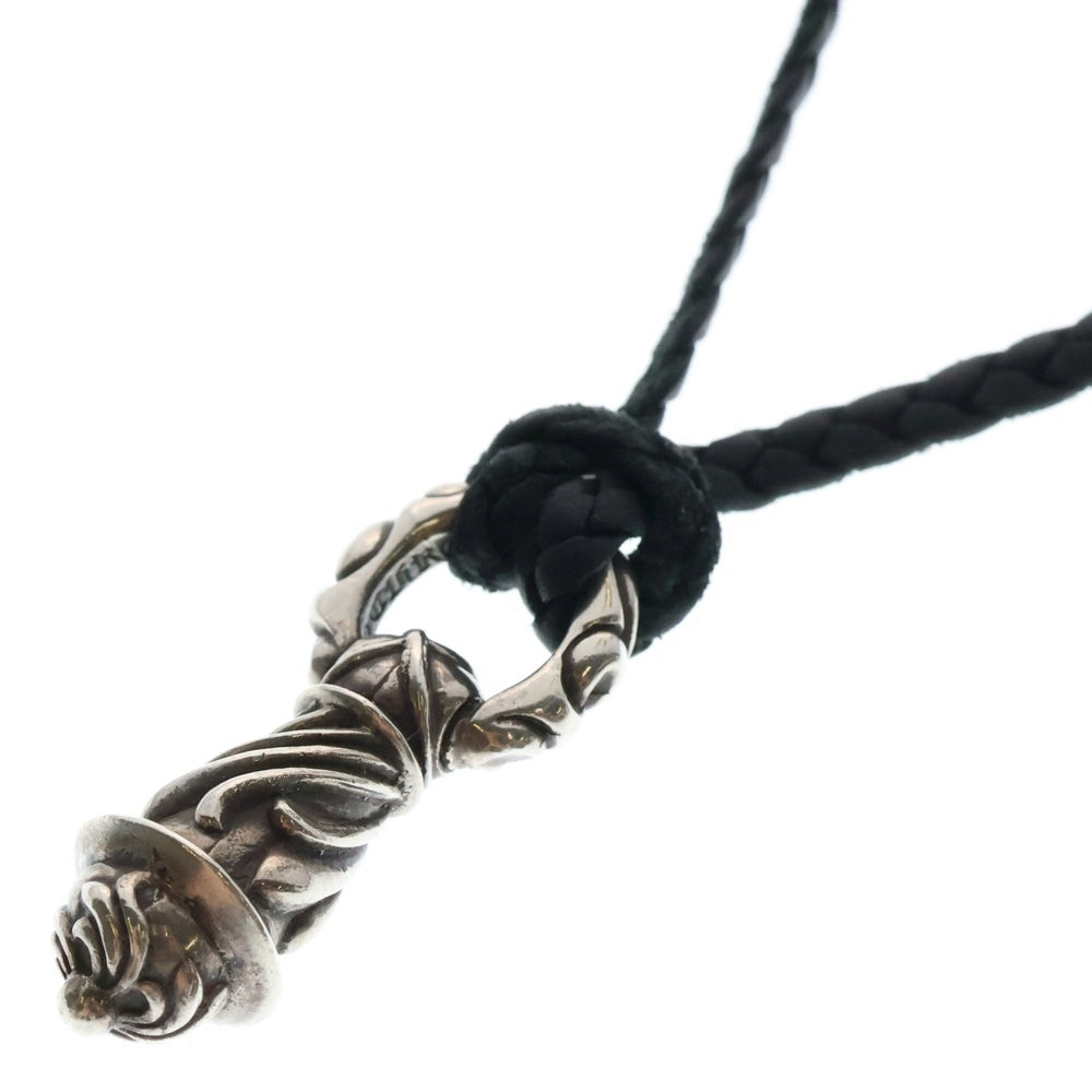 CHROME HEARTS(クロムハーツ) CAMPANA カンパナ レザーブレイド ペンダント ネックレス シルバー/ブラック