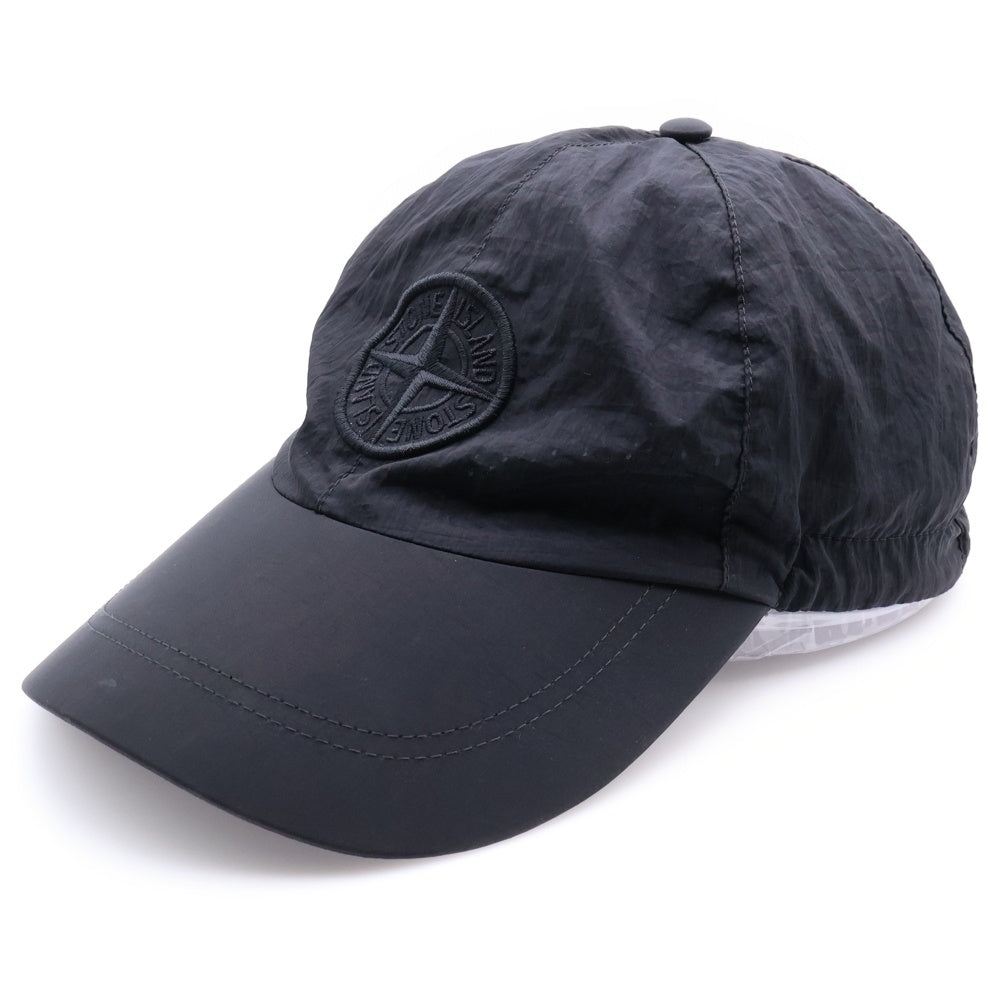 STONE ISLAND(ストーンアイランド) NYLON METAL IN ECONYL 6PANEL CAP 811599576 フロントロゴ刺繍 6パネルベースボールキャップ 帽子 ブラック