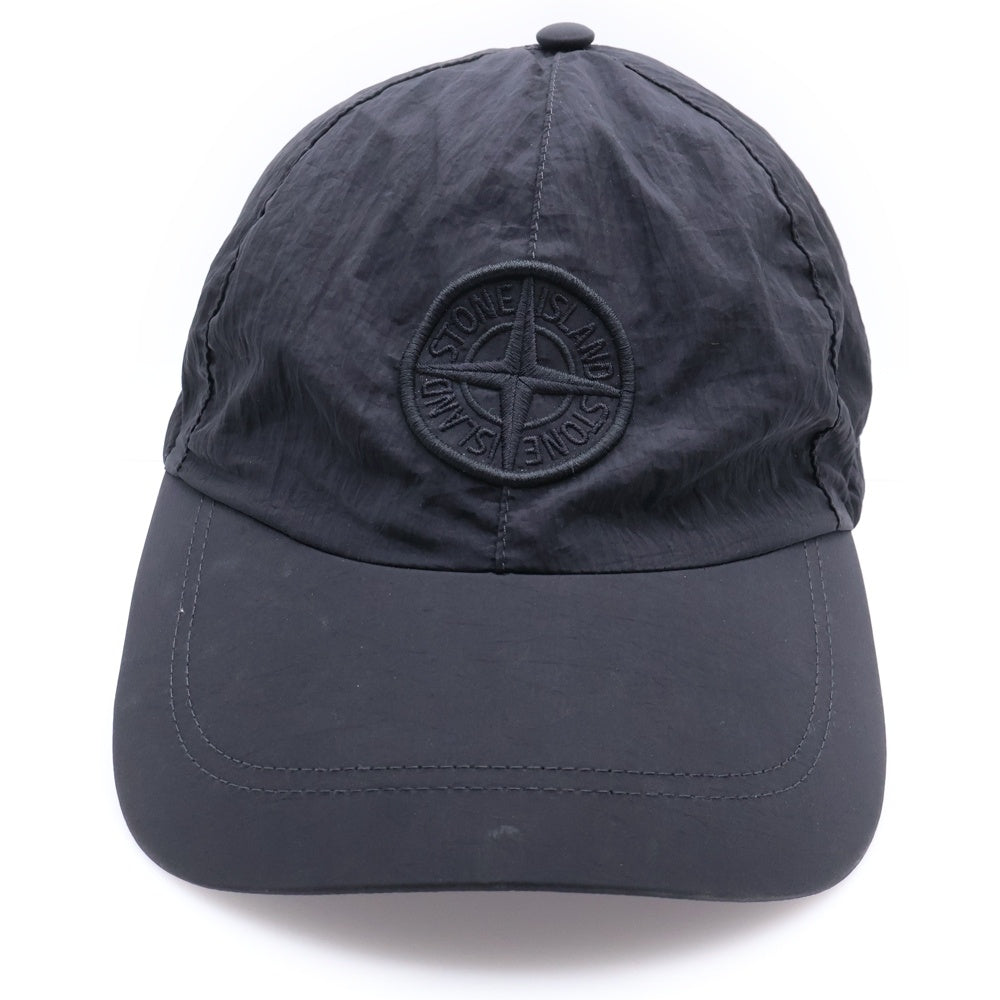 STONE ISLAND(ストーンアイランド) NYLON METAL IN ECONYL 6PANEL CAP 811599576 フロントロゴ刺繍 6パネルベースボールキャップ 帽子 ブラック
