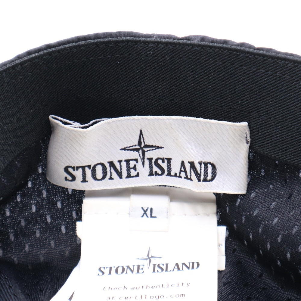 STONE ISLAND(ストーンアイランド) NYLON METAL IN ECONYL 6PANEL CAP 811599576 フロントロゴ刺繍 6パネルベースボールキャップ 帽子 ブラック