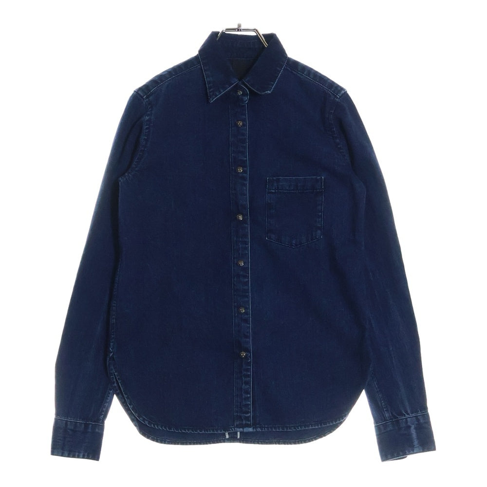CHROME HEARTS(クロムハーツ) LOOSEEND ルーズエンド 袖クロスパッチクロスボールボタンデニム長袖シャツ インディゴ レディース