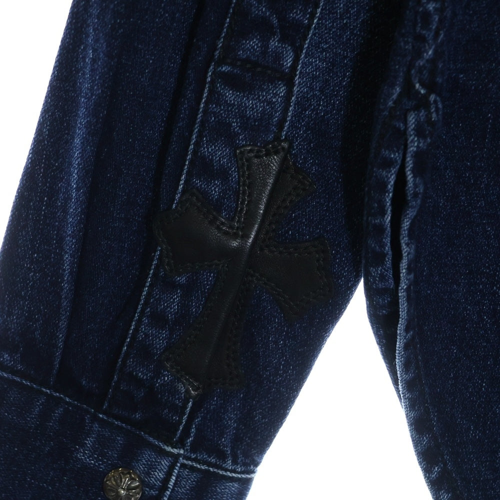 CHROME HEARTS(クロムハーツ) LOOSEEND ルーズエンド 袖クロスパッチクロスボールボタンデニム長袖シャツ インディゴ レディース