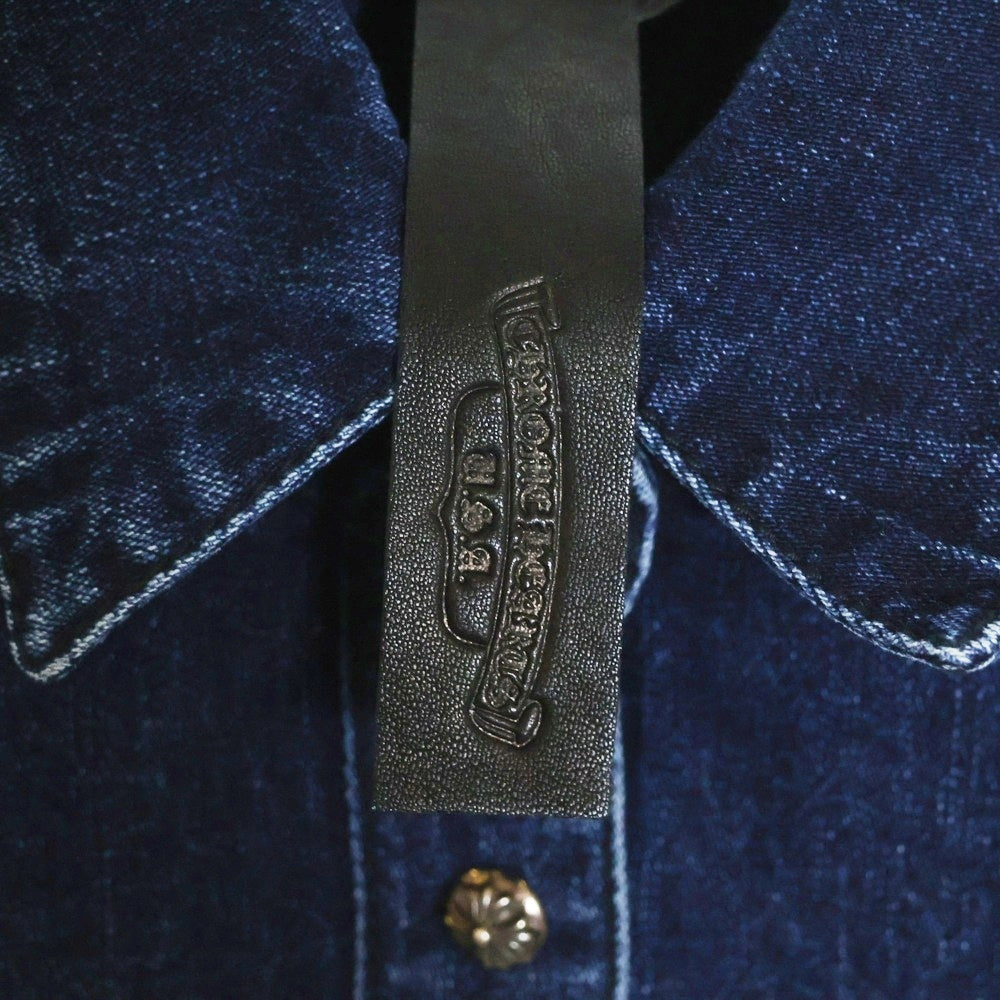 CHROME HEARTS(クロムハーツ) LOOSEEND ルーズエンド 袖クロスパッチクロスボールボタンデニム長袖シャツ インディゴ レディース