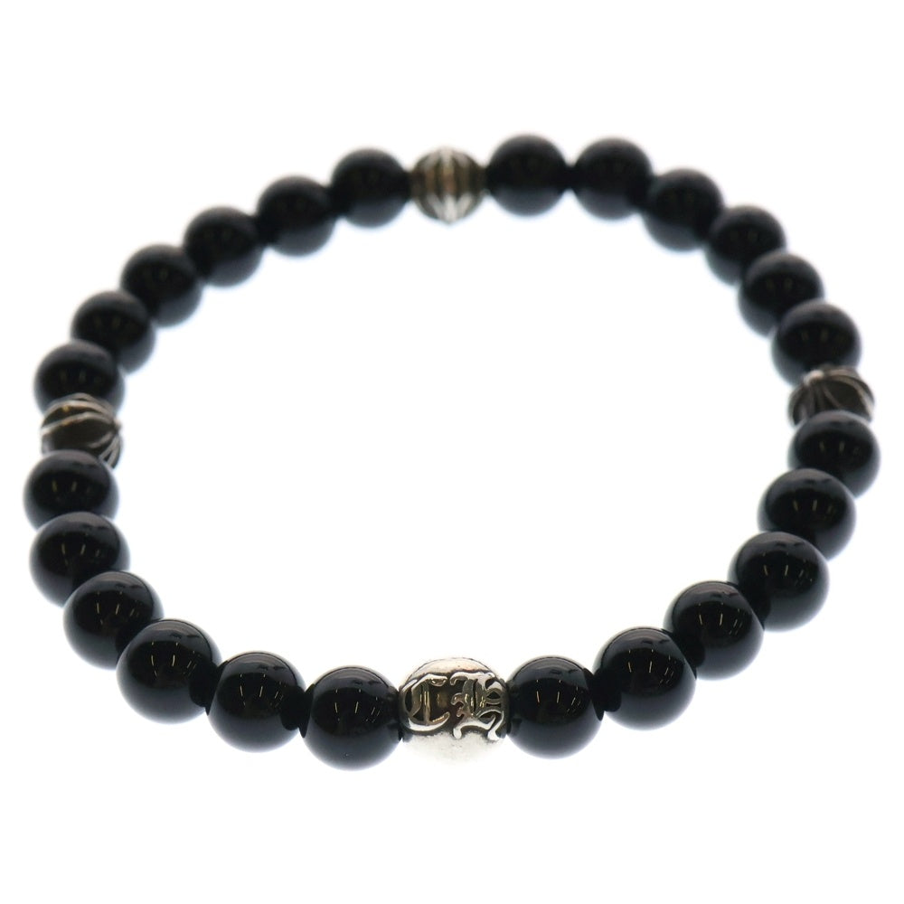 CHROME HEARTS(クロムハーツ) 6mm BEAD ビーズブレスレット ブラック/シルバー