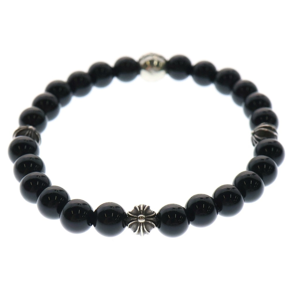 CHROME HEARTS(クロムハーツ) 6mm BEAD ビーズブレスレット ブラック/シルバー
