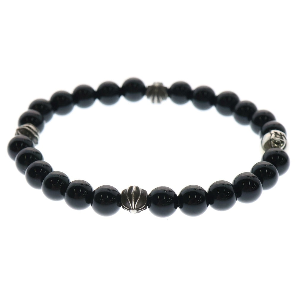 CHROME HEARTS(クロムハーツ) 6mm BEAD ビーズブレスレット ブラック/シルバー